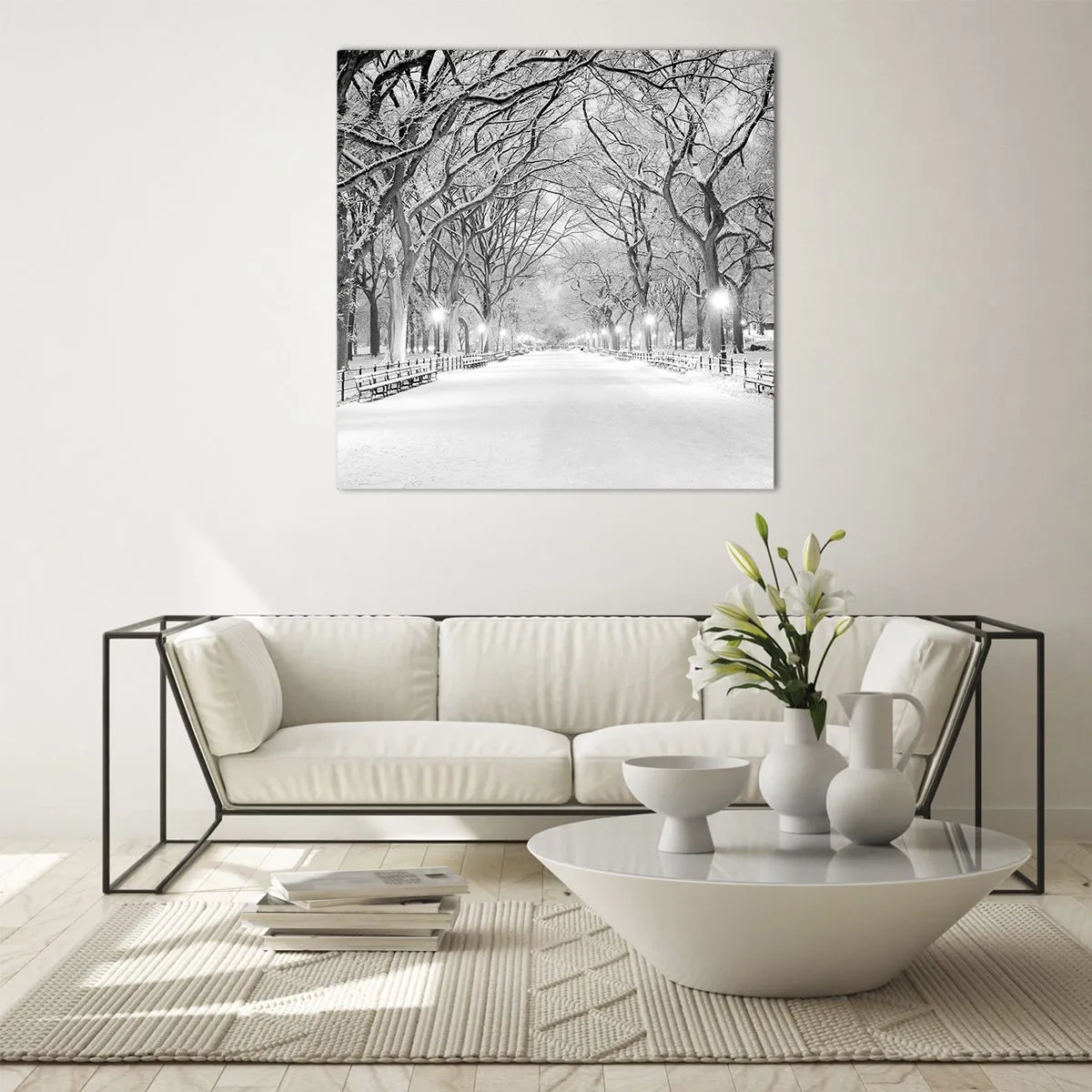 Quadro su vetro - Quattro stagioni: l'inverno - 60x60 cm