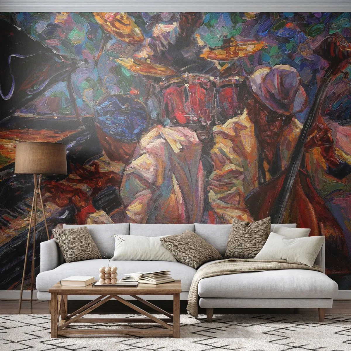 Fotomurali Standard Eco - In un unico ritmo - Musica, Jazz, Contrabbasso - 200x140 cm