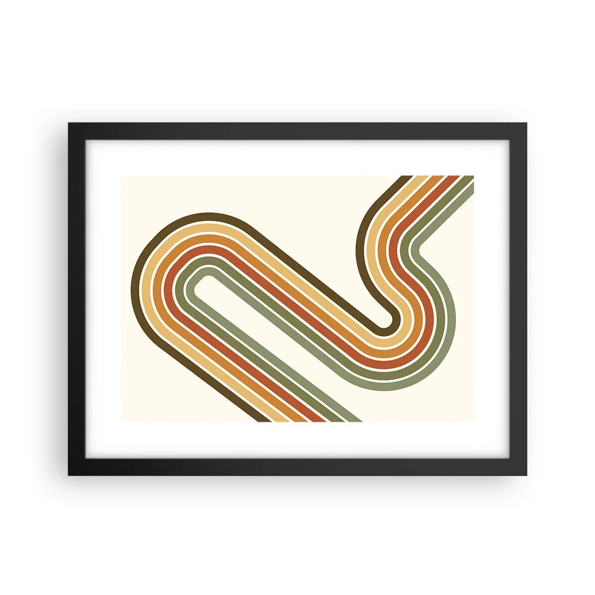 Poster in cornice nera - Zig zag fino alla meta - 40x30 cm