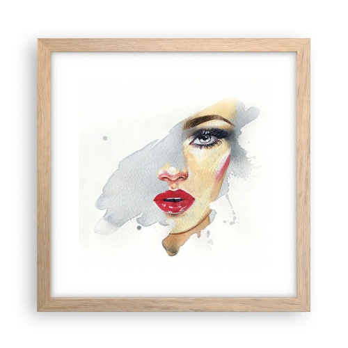 Poster in cornice rovere chiaro - Riflesso in una goccia d'acqua - 30x30 cm