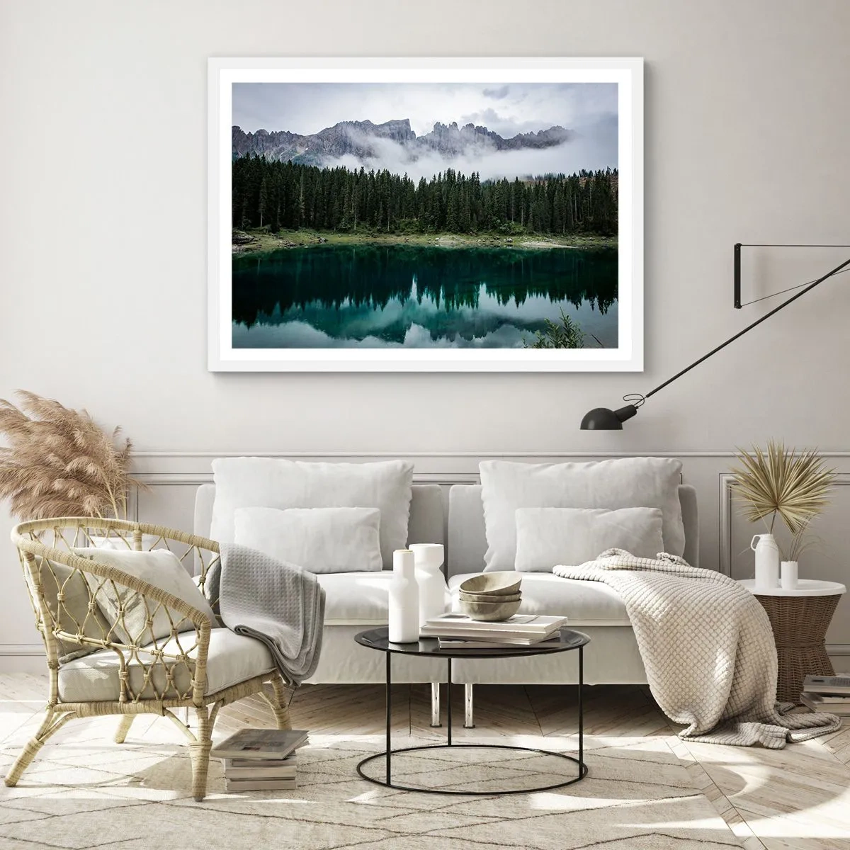 Poster in cornice bianca - Silenzio, non svegliamo l'acqua che dorme... - 50x40 cm