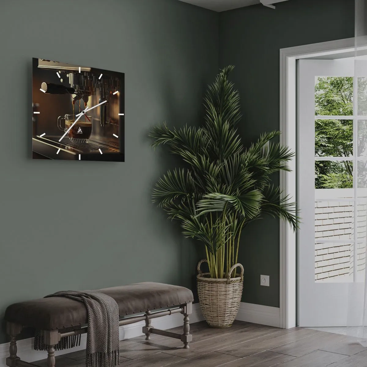 Orologio da parete - Orologio in Vetro - Miscela sensuale - 40x40 cm