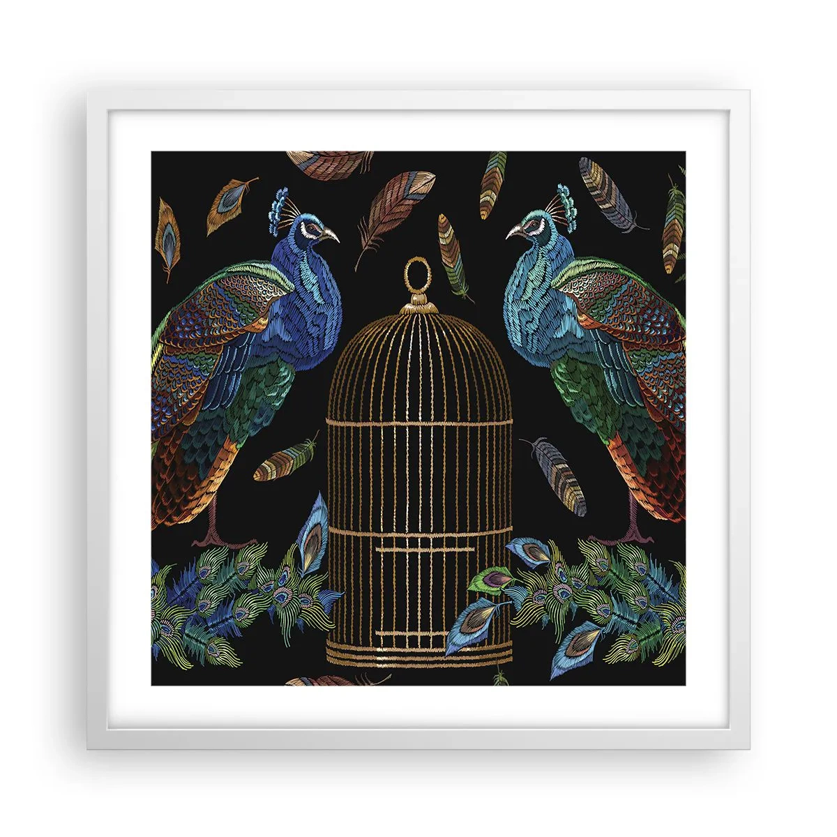 Poster in cornice bianca - Con gli abiti reali - 50x50 cm