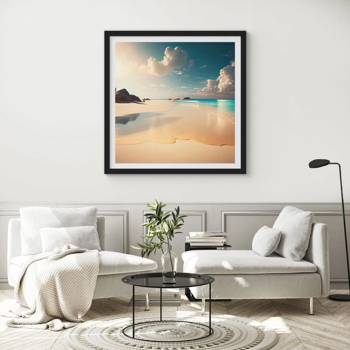 Poster in cornice nera - Giornata ideale - 50x50 cm