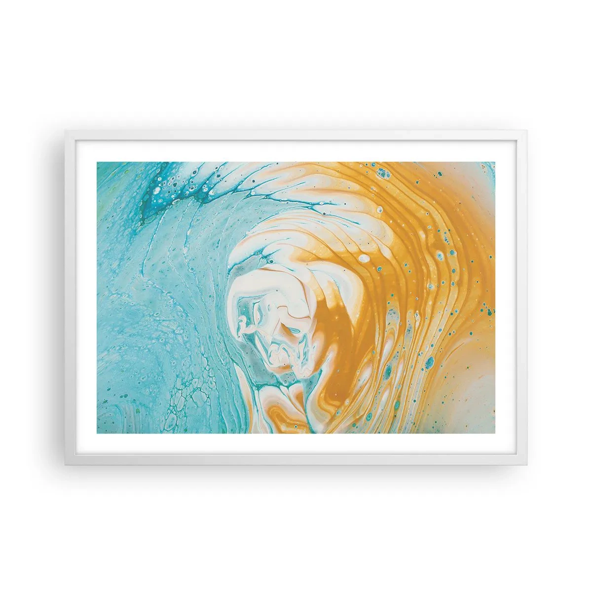 Poster in cornice bianca - Vortice pastello - 70x50 cm
