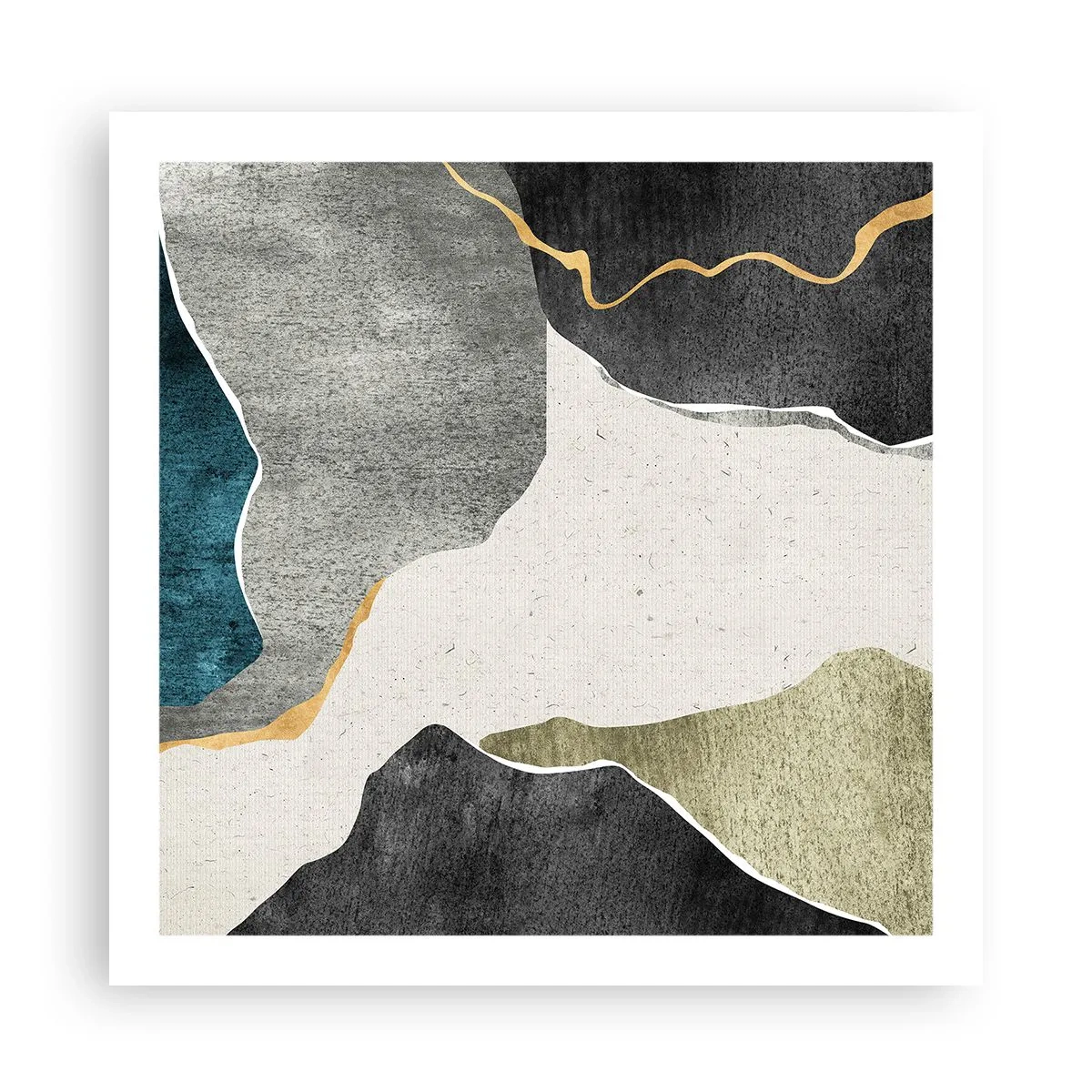 Poster - Composizione mosaico con filo d'oro - 60x60 cm