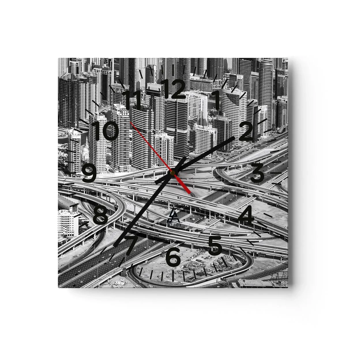 Orologio da parete - Orologio in Vetro - Dubai - città impossibile - 40x40 cm