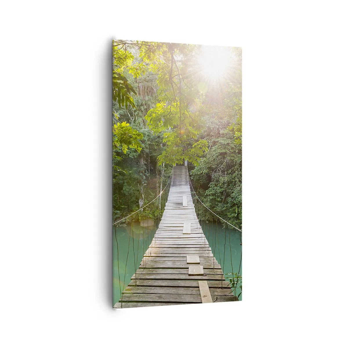 Quadro su tela - Stampe su Tela - Sull'acqua azzurra verso il bosco azzurro - 65x120 cm