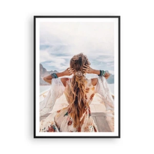 Poster in cornice nera - In cammino verso la felicità - 70x100 cm