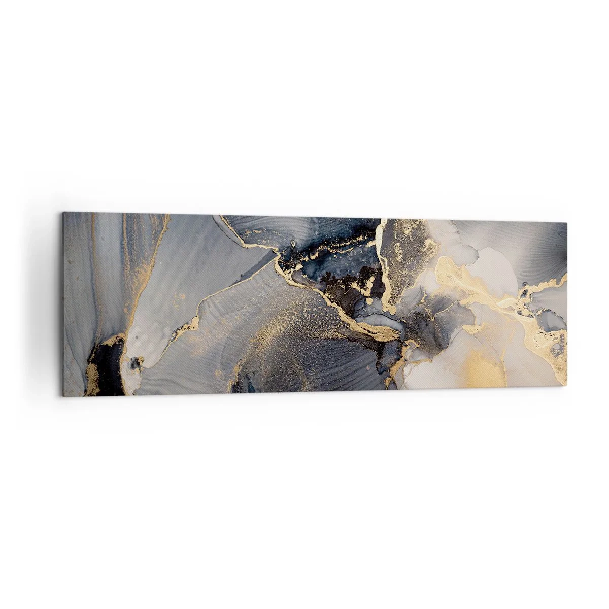 Quadro su tela - Stampe su Tela - Astratto oro e grigio su tela - 160x50cm - Vita di pietra - Decorazione murale moderna per soggiorno e camera da letto ARTTOR