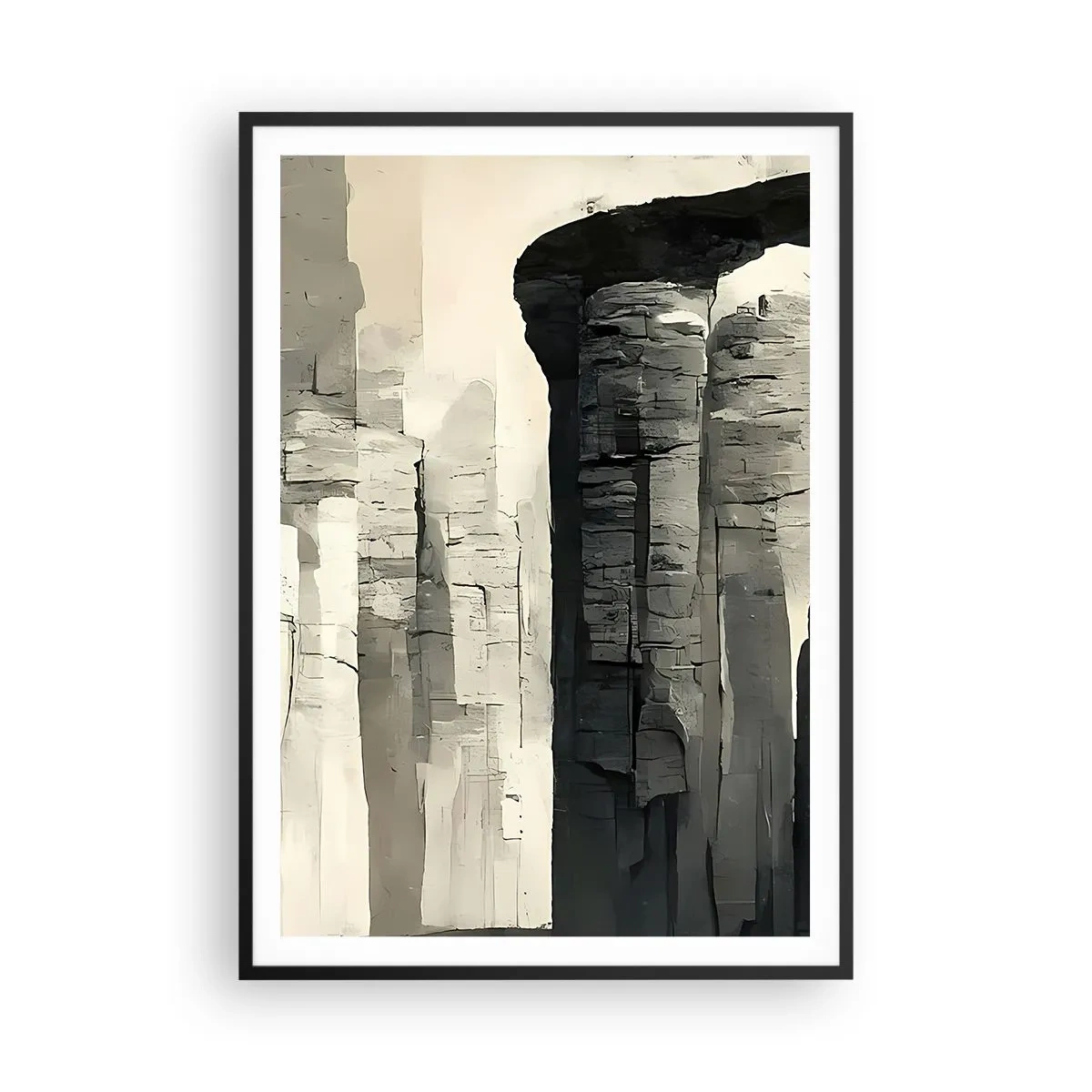 Poster in cornice nera - La maestà dell'antichità - 70x100 cm