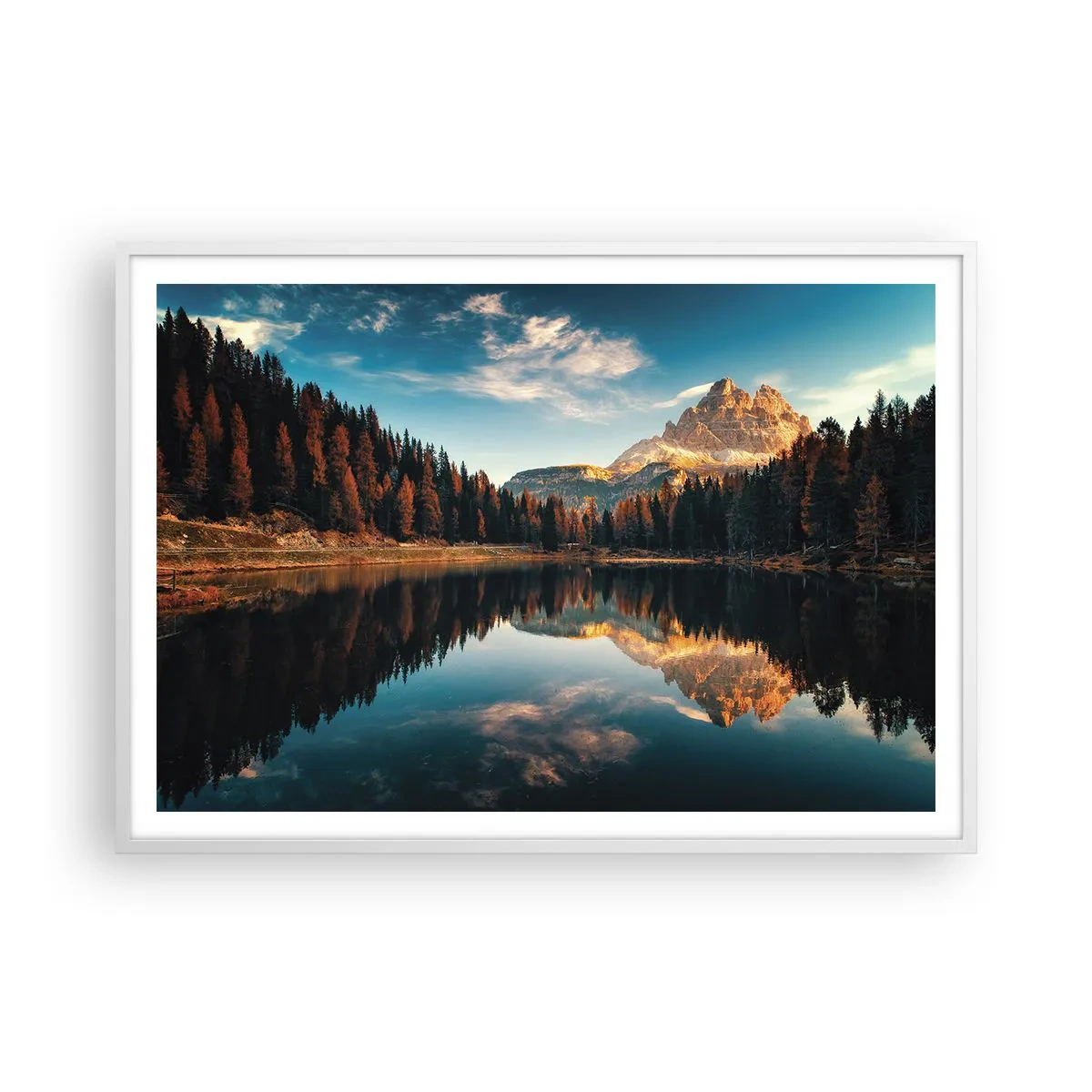 Poster in cornice bianca - Paesaggio doppio - 100x70 cm