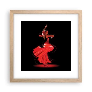 Poster in cornice rovere chiaro - Lo spirito focoso del flamenco - 30x30 cm