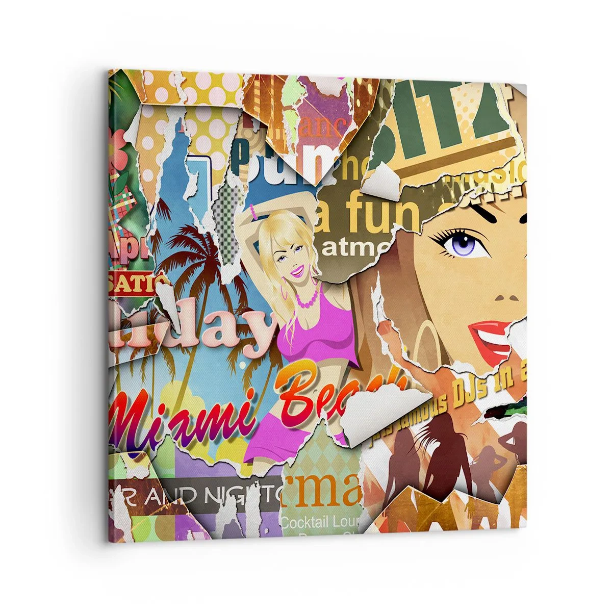 Quadro su tela - Stampe su Tela - Retrospettiva di vacanza - 60x60 cm