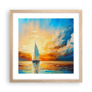 Poster in cornice rovere chiaro - Navigando nell'oro - 40x40 cm