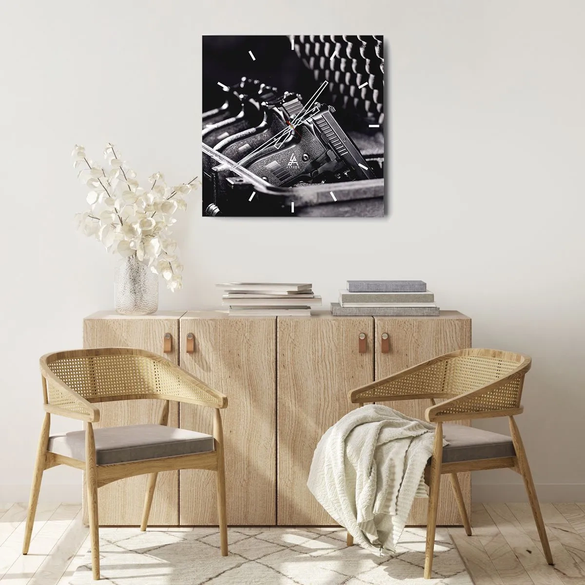 Orologio da parete - Orologio in Vetro - Sport maschile - 40x40 cm