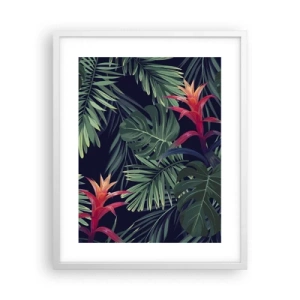 Poster in cornice bianca - Fiammante nel verde - 40x50 cm