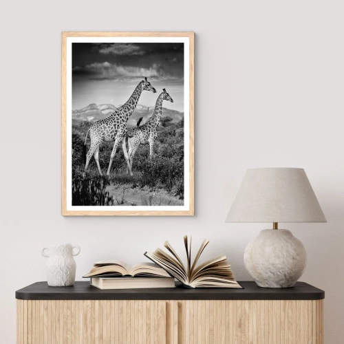 Poster in cornice rovere chiaro - Alta classe in Africa - 70x100 cm