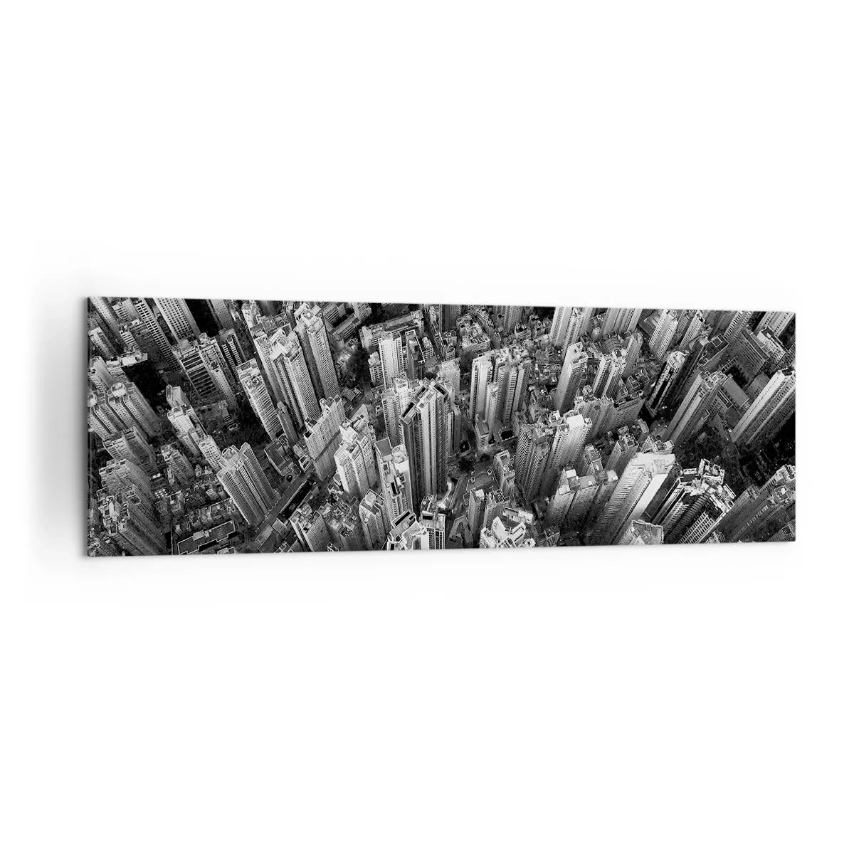 Quadro su tela - Stampe su Tela - Vista aerea della città in bianco e nero - 160x50cm - Ancora più in alto - Decorazione murale moderna per soggiorno e camera da letto ARTTOR