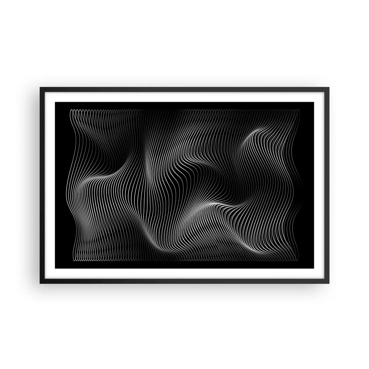 Poster in cornice nera - La danza della luce nello spazio - 91x61 cm