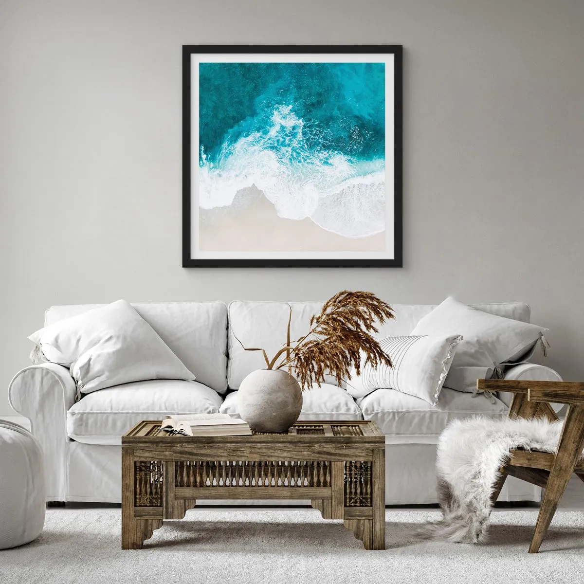 Poster in cornice nera - Morbidezza naturale - 50x50 cm