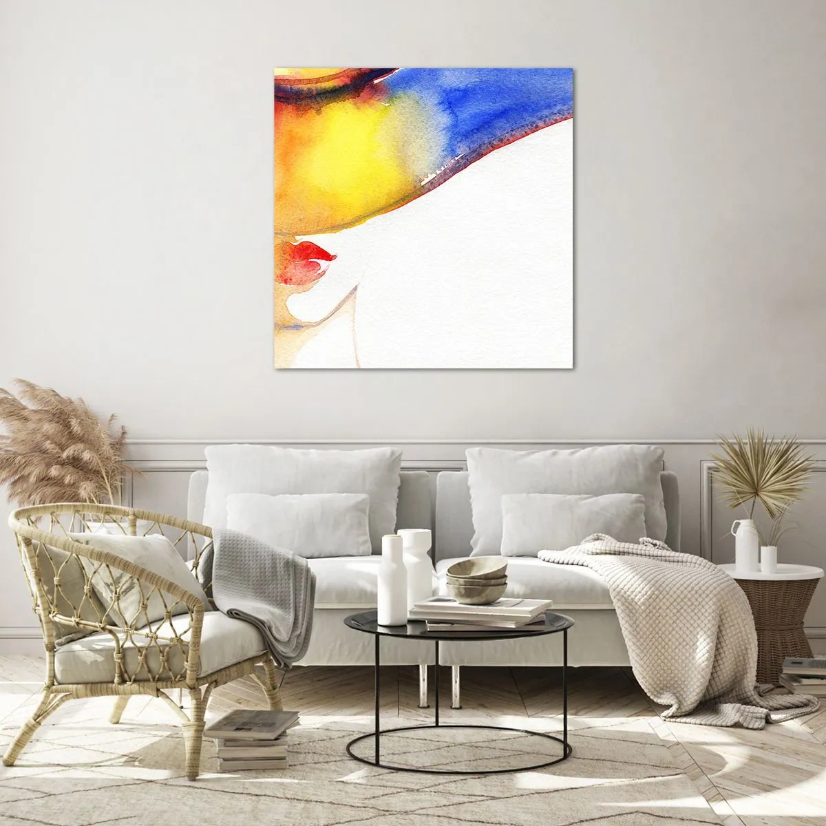 Quadro su vetro - Ritratto di donna - 40x40 cm