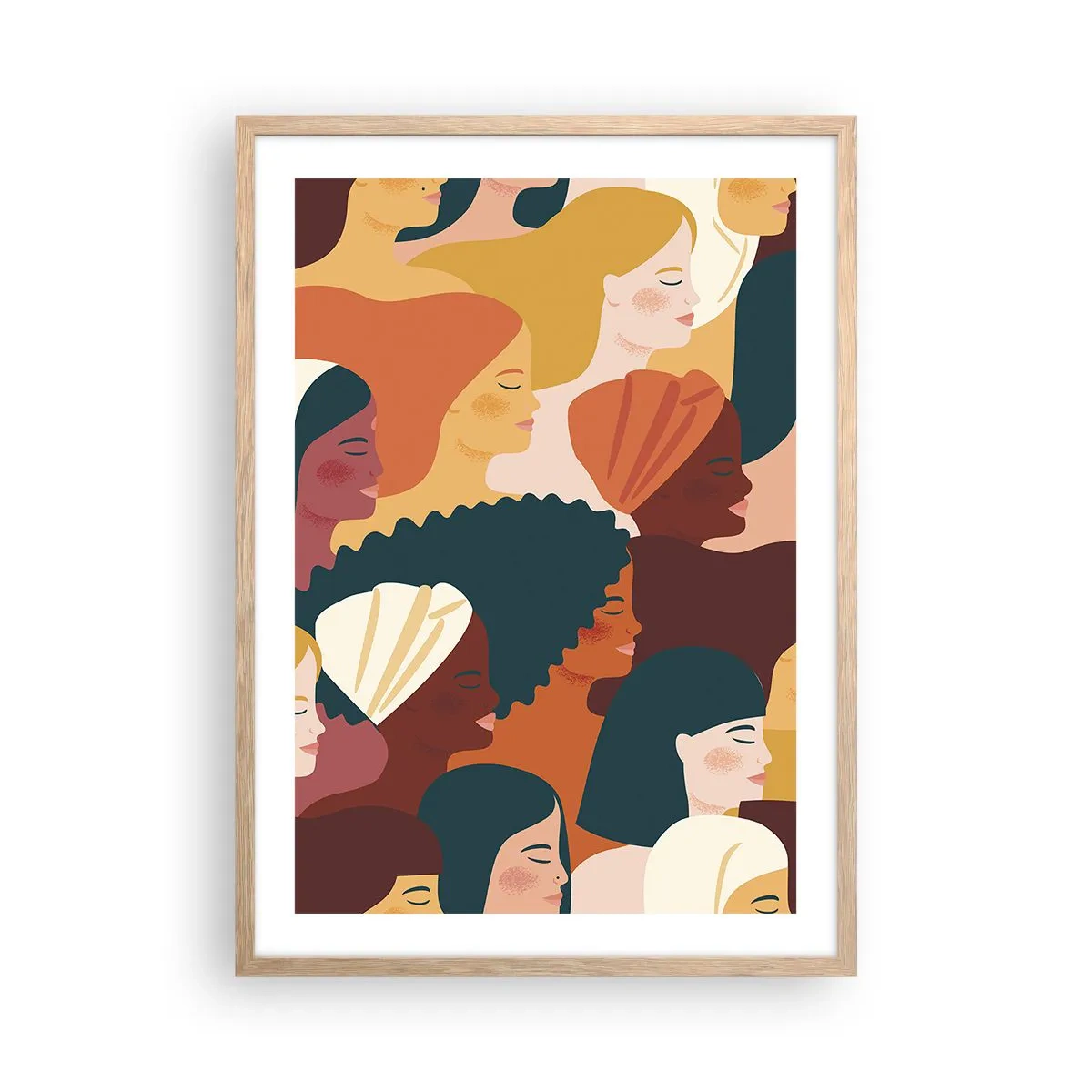 Poster in cornice rovere chiaro - Solo femminilità - 50x70 cm