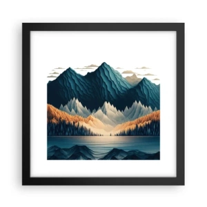 Poster in cornice nera - Perfetto paesaggio montano - 30x30 cm