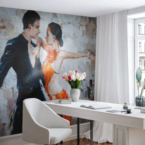 Fotomurali Standard Eco - Ballerini espressivi in una routine di danza dinamica - 100x70cm - Dirty dancing - Decorazione murale moderna per soggiorno e camera da letto ARTTOR