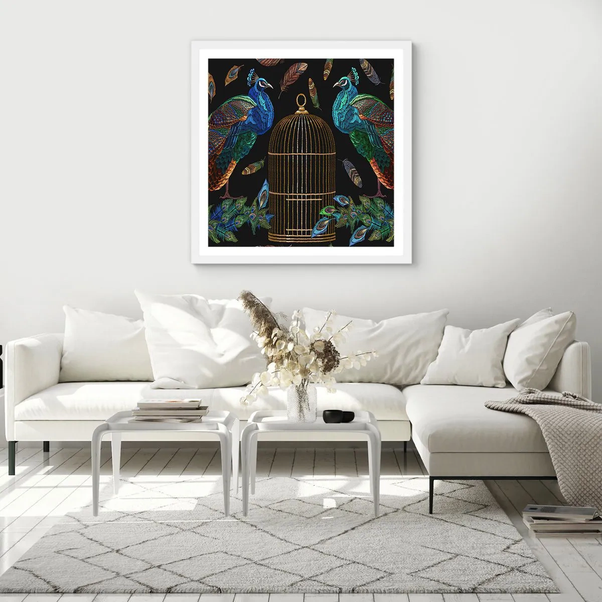 Poster in cornice bianca - Con gli abiti reali - 30x30 cm