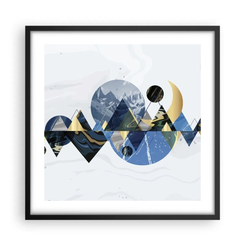 Poster in cornice nera - Paesaggio geometrico - 50x50 cm
