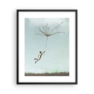 Poster in cornice nera - Aquiloni, denti di leone, vento - 40x50 cm