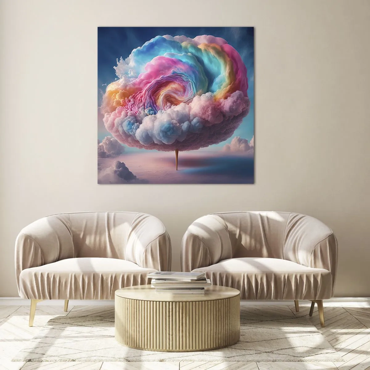 Quadro su vetro - Il sogno del luna park - 60x60 cm