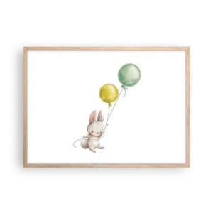 Poster in cornice rovere chiaro - Volo anch'io! - 70x50 cm