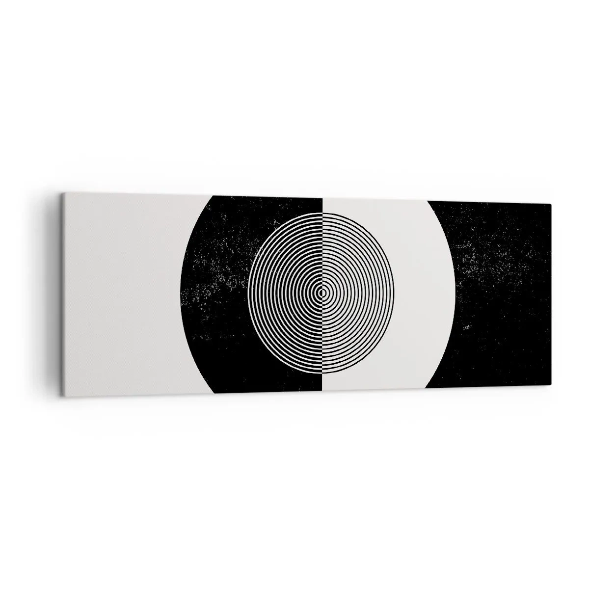 Quadro su tela - Stampe su Tela - Motivo grafico in bianco e nero a contrasto - 140x50cm - Armonia in bianco e nero - Decorazione murale moderna per soggiorno e camera da letto ARTTOR