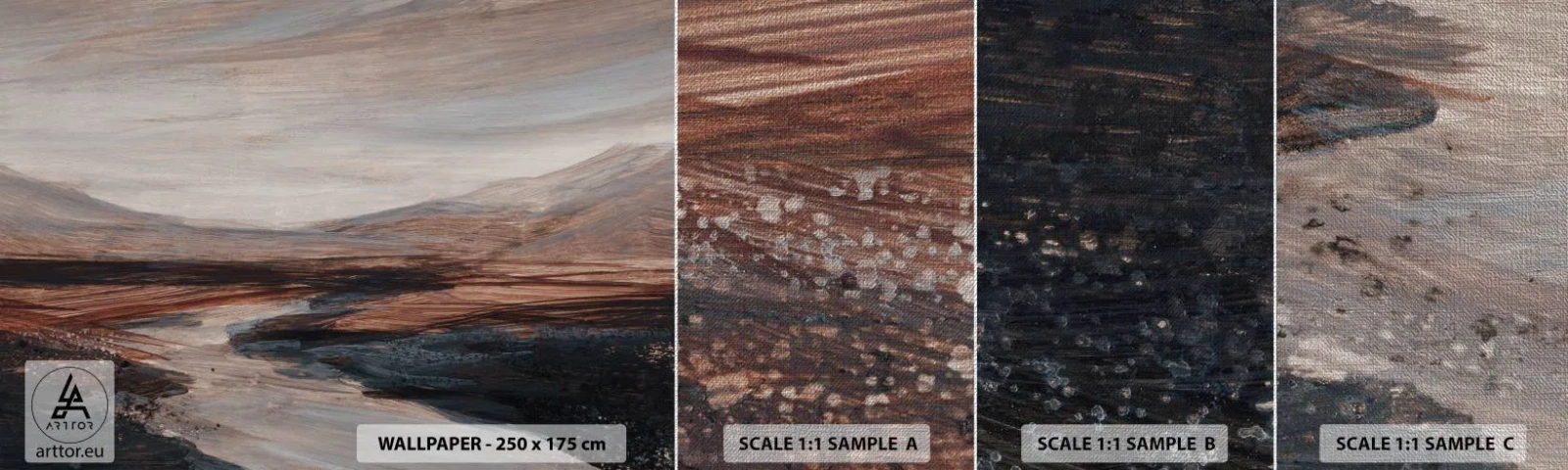 Campione di Fotomurale Premium Canvas - Valle tranquilla - Paesaggio, Paesaggio, Pezzo - 100x30 cm