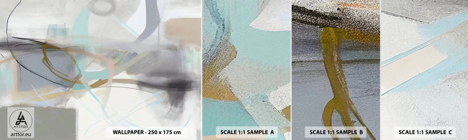 Campione Di Fotomurale Standard Eco - Astrazione nebulosa - Astrazione, Pezzo, Luminoso - 100x30 cm