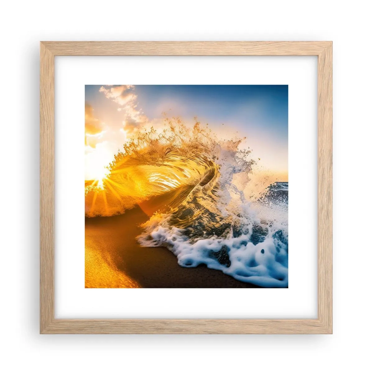 Poster in cornice rovere chiaro - Gioco sulla sabbia - 30x30 cm