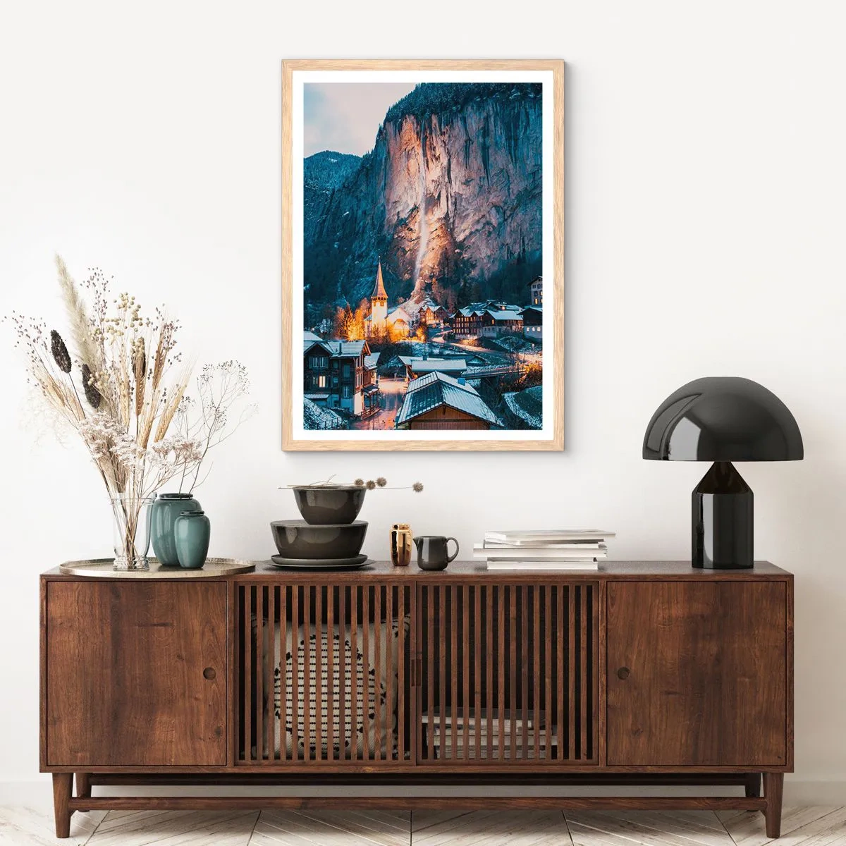 Poster in cornice rovere chiaro - Lo spirito luminoso dell'inverno - 61x91 cm