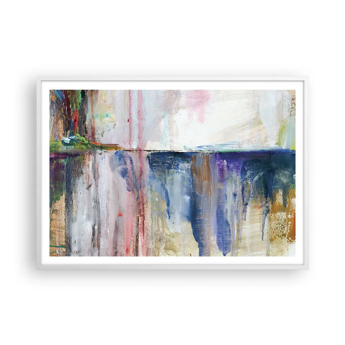 Poster in cornice bianca - Impressioni e suggestioni colorate - 100x70 cm