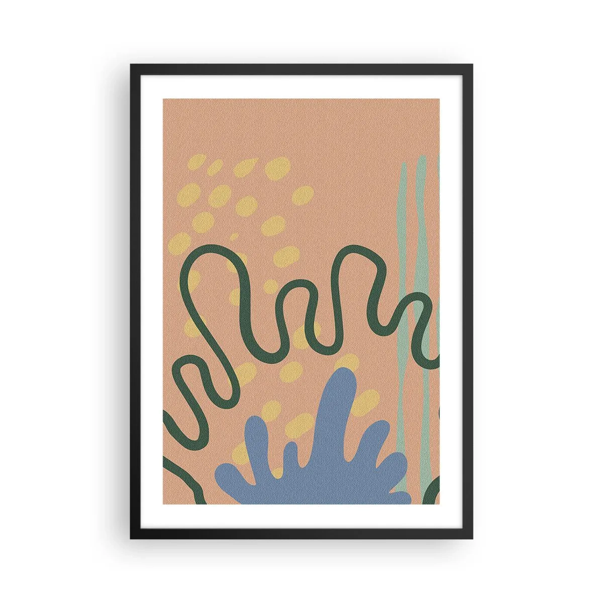 Poster in cornice nera - Composizione astratta in colori caldi - 50x70cm - Astrazione: varietà della natura - Decorazione murale moderna per soggiorno e camera da letto ARTTOR
