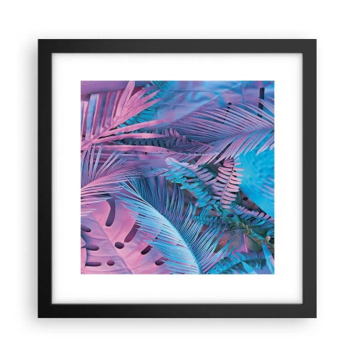 Poster in cornice nera - Tropici in rosa e blu - 30x30 cm