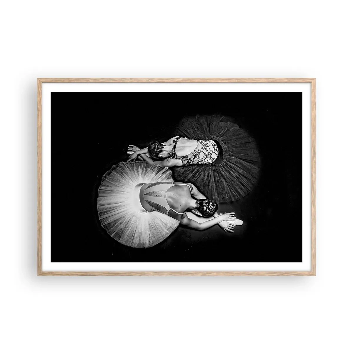 Poster in cornice rovere chiaro - Yin e yang - equilibrio ideale - 100x70 cm