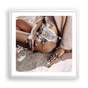 Poster in cornice bianca - Gettata dalle onde? - 50x50 cm