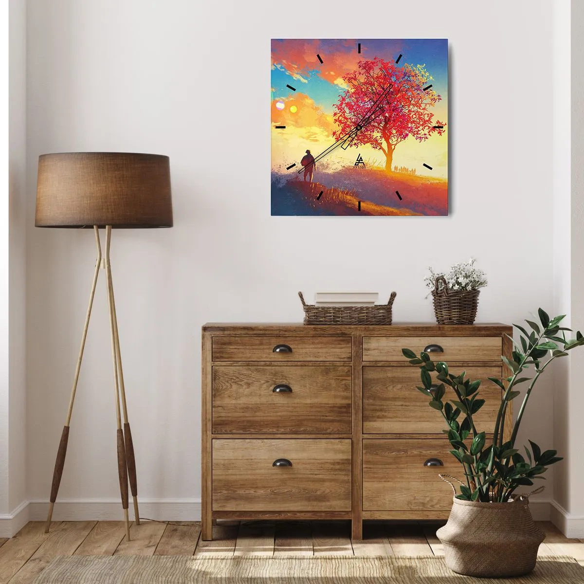 Orologio da parete - Orologio in Vetro - Pellegrino alla meta - 30x30 cm