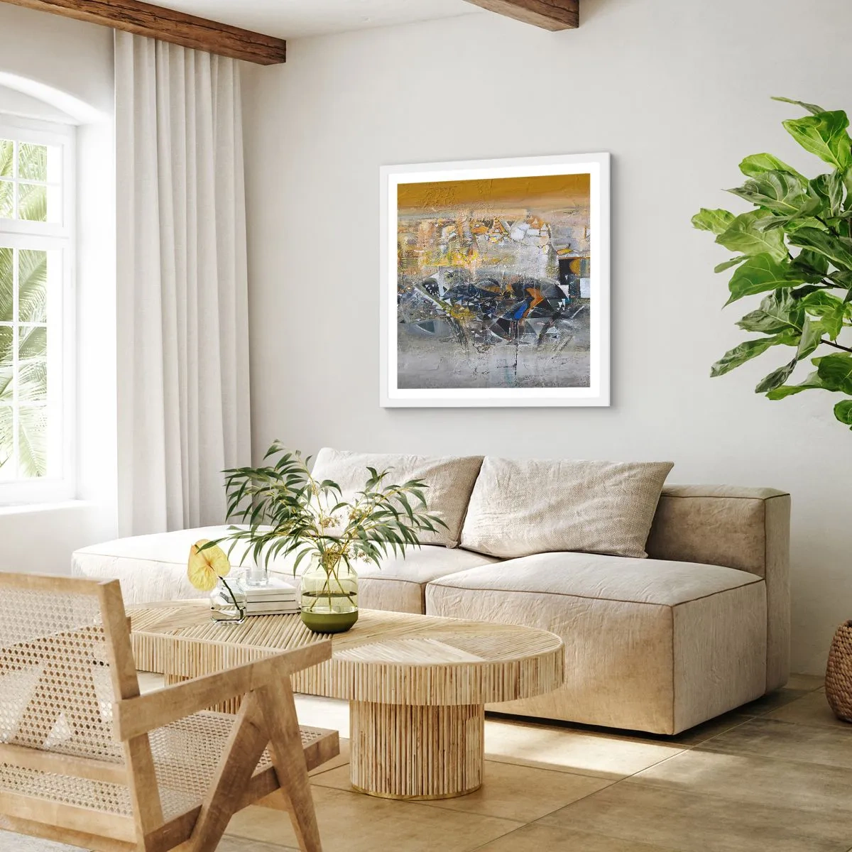 Poster in cornice bianca - Tutto andrà bene - 40x40 cm