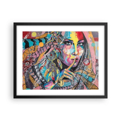 Poster in cornice nera - Taci, finché capirai - 50x40 cm