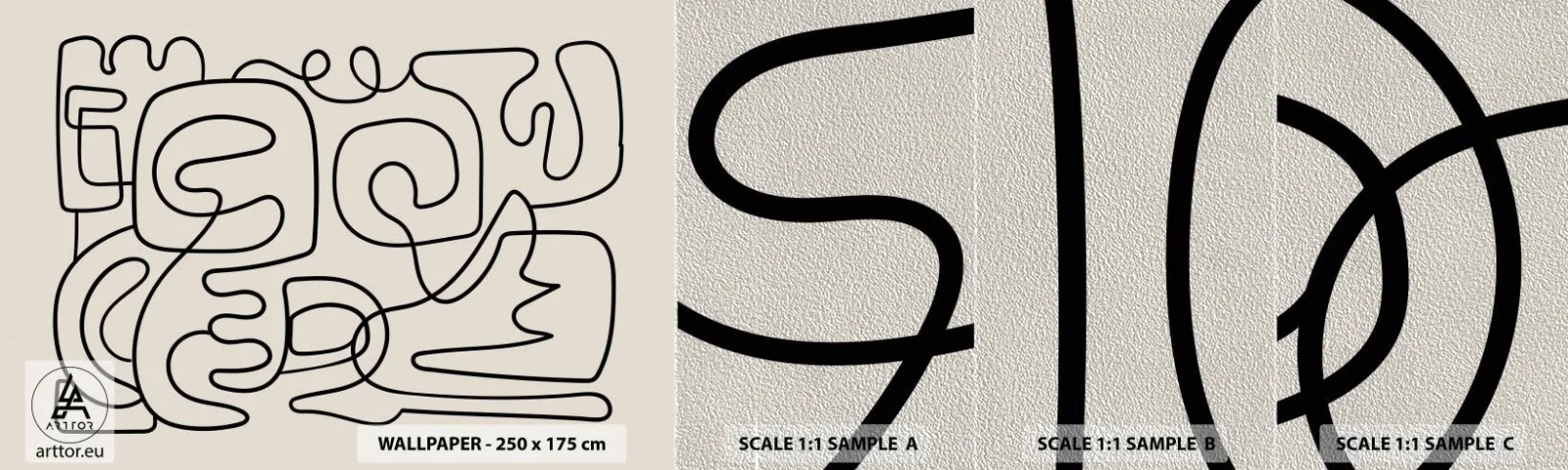 Campione di Fotomurale Premium Sand - Segui il percorso - Astrazione, Pezzo, Linea artistica - 100x30 cm