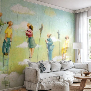 Fotomurali Standard Eco - Seguendo i propri sogni - Astrazione, Nuvole, Persone - 350x256 cm