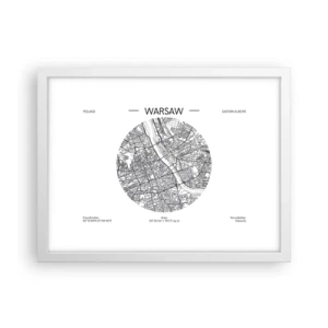 Poster in cornice bianca - Anatomia di Varsavia - 40x30 cm